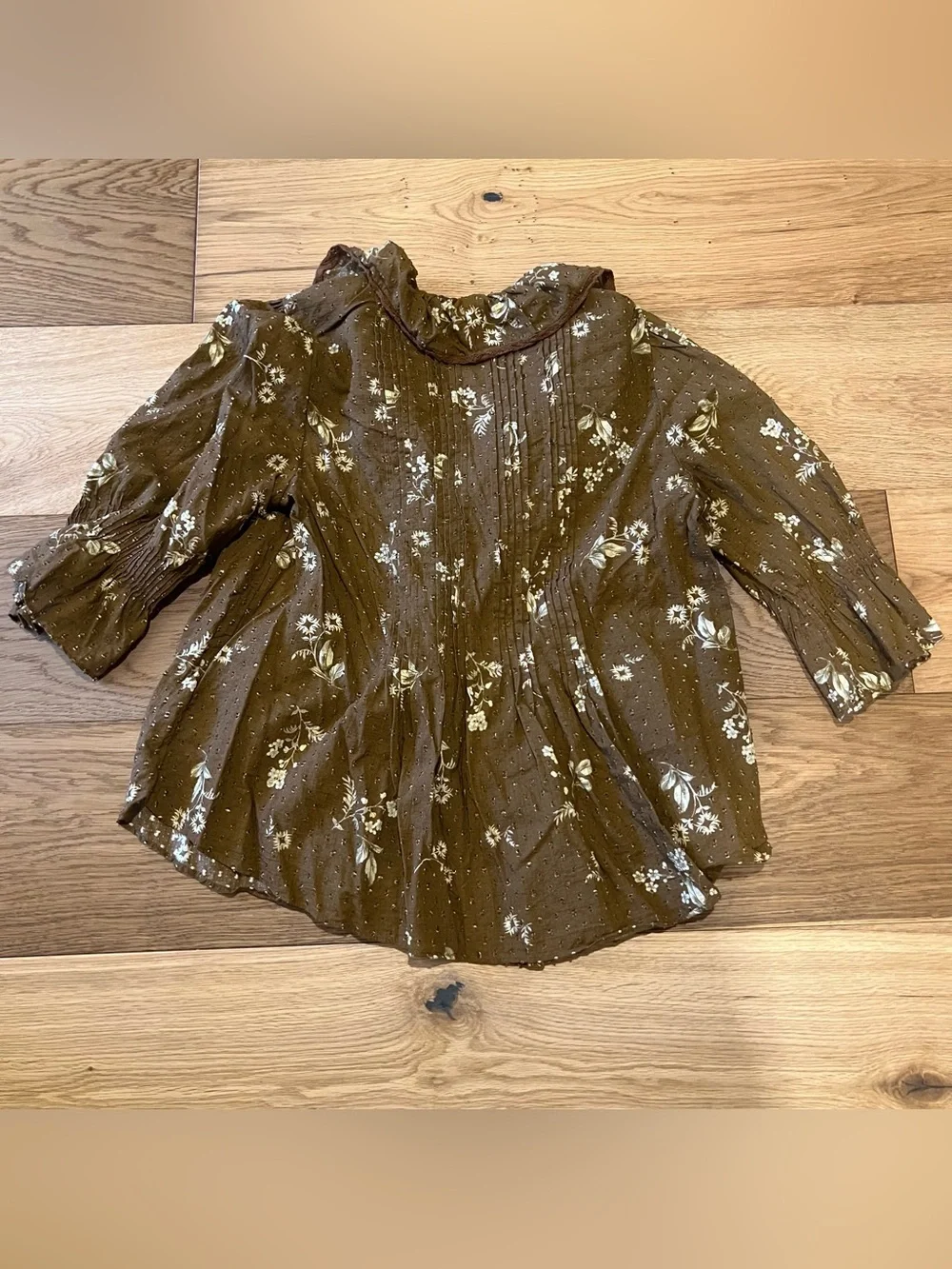 Anthropologie Poet Floral Ruffle Button-Front Blouse